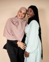 Hijab XL Jersey avec bandeau intégré à nouer - Noir