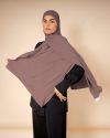 Hijab soie de Médine à enfiler avec bonnet integré - Taupe