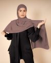Hijab soie de Médine à enfiler avec bonnet integré - Taupe